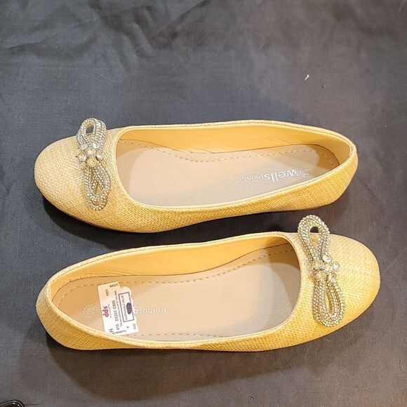 BRAND NEW WELLSFOUNTN  RHINESTONE BOWNOT ROUND TOE FLAT G1 - Picture 5 of 15